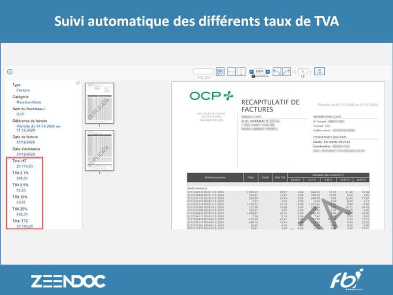 Zeendoc pour la gestion des pharmacies - Suivi automatique des ventilations de TVA par taux